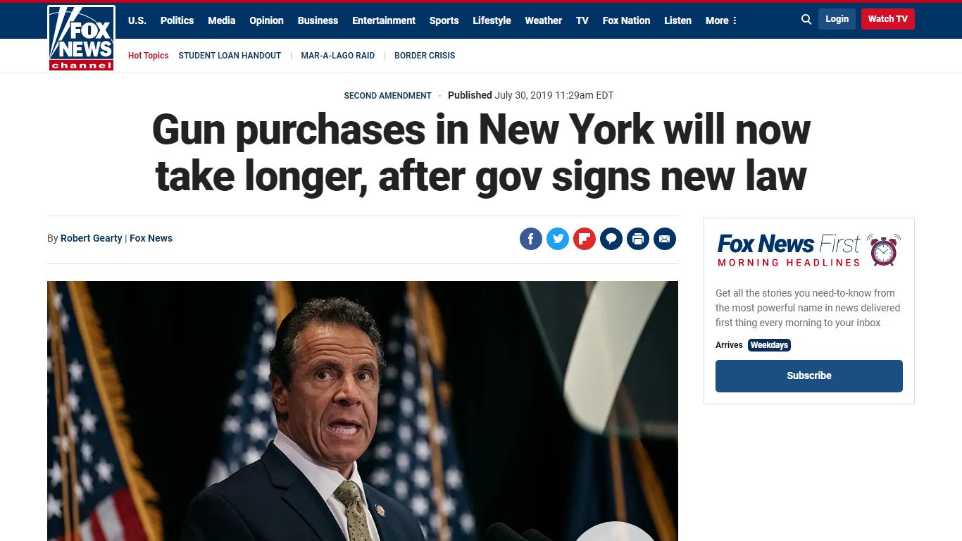 Gun purchases in New York will now take longer, after gov ... - Fox News